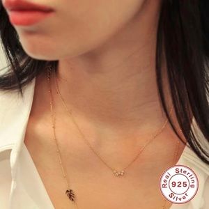 5-Stone Crystal Cluster 18k Gold Plated Necklace